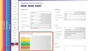Mitgliedschaft bearbeiten - enthaltene Terminarten