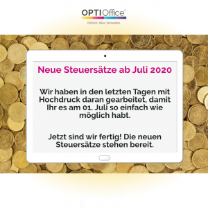 Neue Steuersätze ab Juli 2020