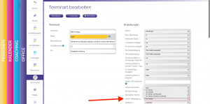 Terminart bearbeiten - Storno-Bestätigung