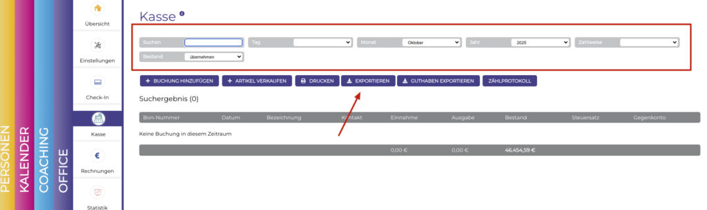 Verträge aus OptiOffice exportieren